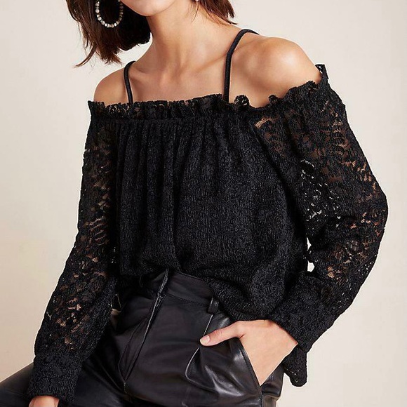 Anthropologie Tops - Anthropologie Black Lace Top by Eri + Ali